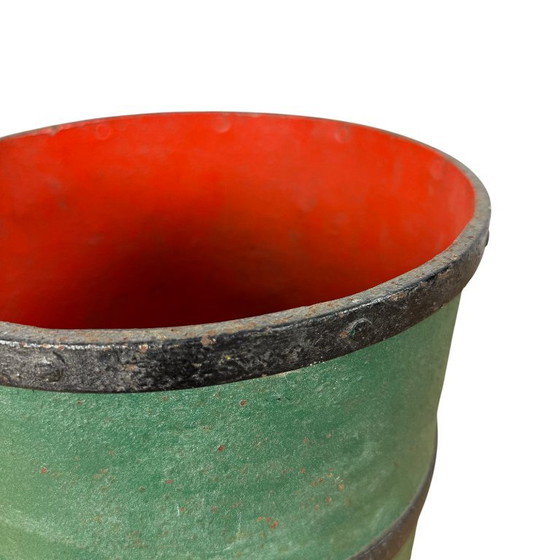 Vintage green bucket with handles, Decorative Objects, Metal (photo 6 of 9)