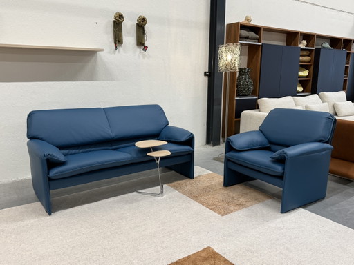 Divano Leolux Bora Beta a 2,5 posti in pelle blu
