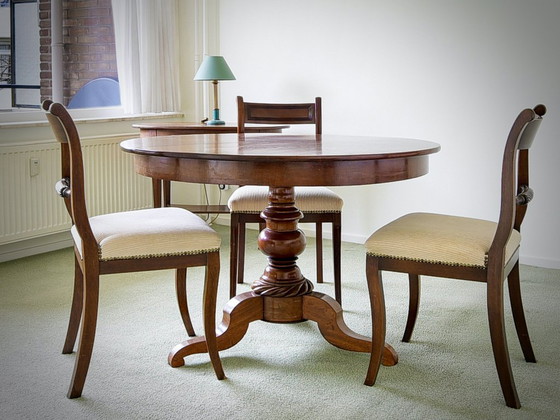 Antique Round Mahogany Wood Dining Table – antiek (photo 5 of 5)