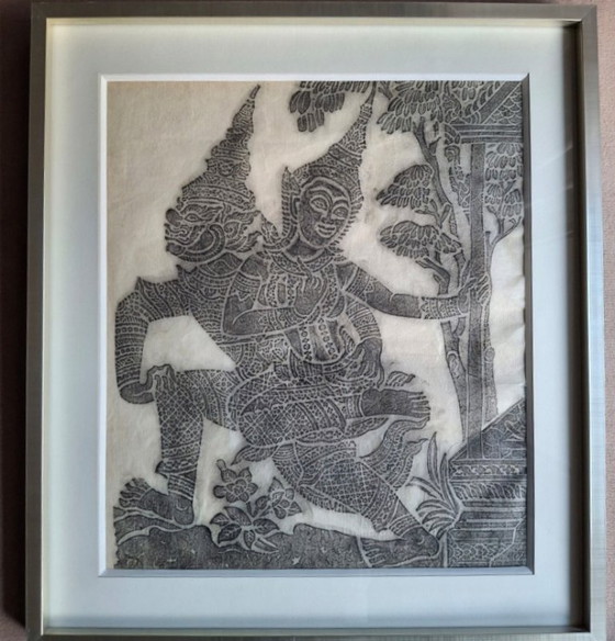 Image 1 of Coppia di stampe tailandesi su carta di riso