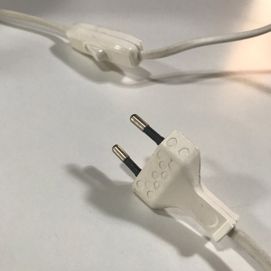 Image 1 of Lampada da tavolo vintage - Anelli - Acciaio/legno - Era spaziale - 1970