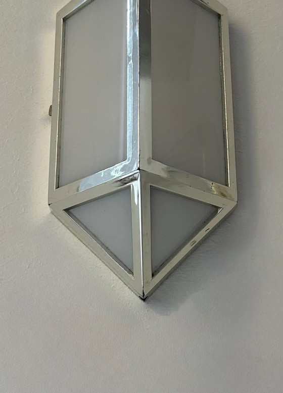 Image 1 of Coppia di applique vintage, ABS cromato e Perspex satinato, Francia, 1980