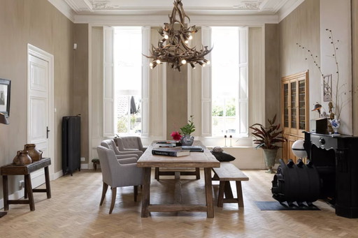 Founder farm table in solid antique oak - 300 x 100 cm