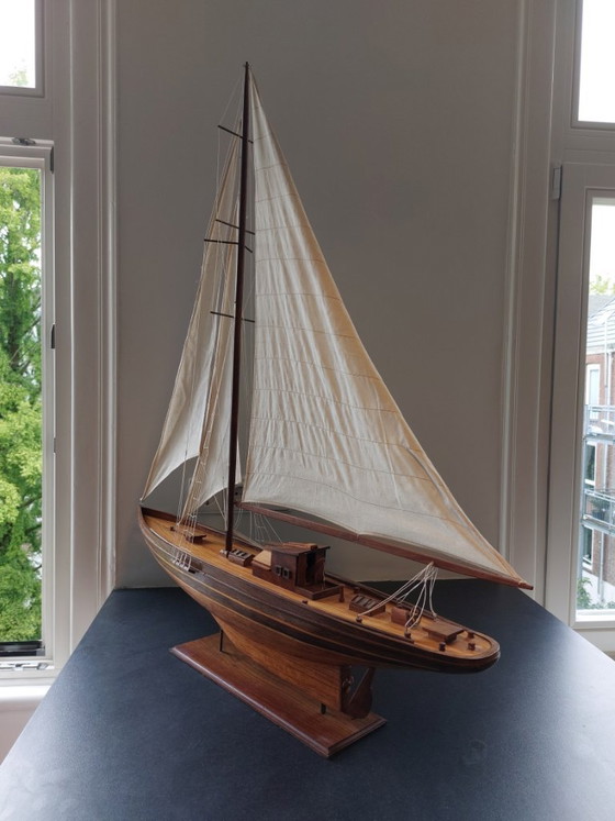 Image 1 of Vintage handgemaakt houten modelschip – Shackleton's Endurance (96 cm)