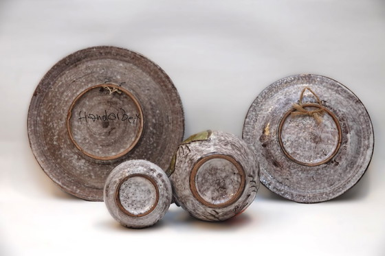 Image 1 of 2 vazen + 2 wandborden - Ruscha 