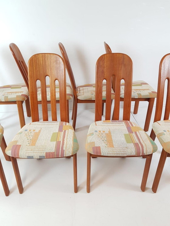 8 Vintage Stoelen | Dining Chairs Ansager Møbler Danish – Eetkamerstoelen, Wood, Textile (photo 7 of 12)
