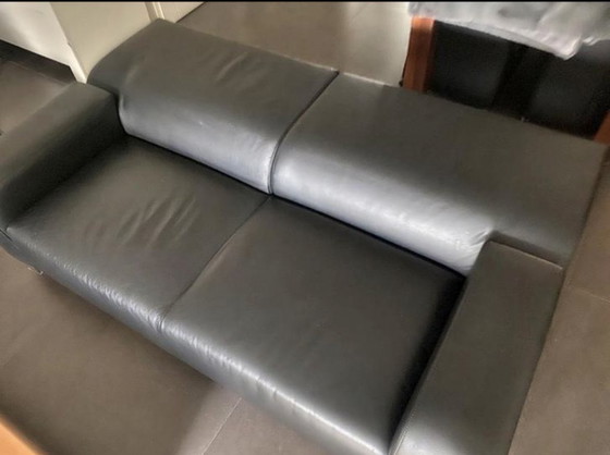 Image 1 of Leolux 2.5 et 3 places le plus cher en cuir noir