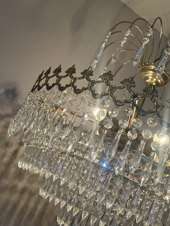 Image 1 of Lustre suspendu en cristal vintage style années 1920