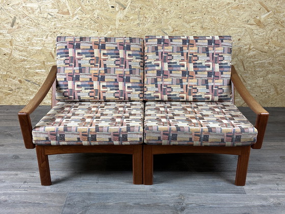 Image 1 of 60s 70s teak couch sofa 2-seater by Glostrup Møbelfabrik Denmark Design