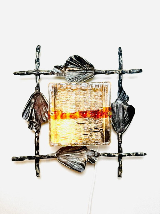 Lámpara de pared brutalista de Tom Ahlström y Hans Ehrlich para A + E Leuchte, Suecia, alrededor de los años 60