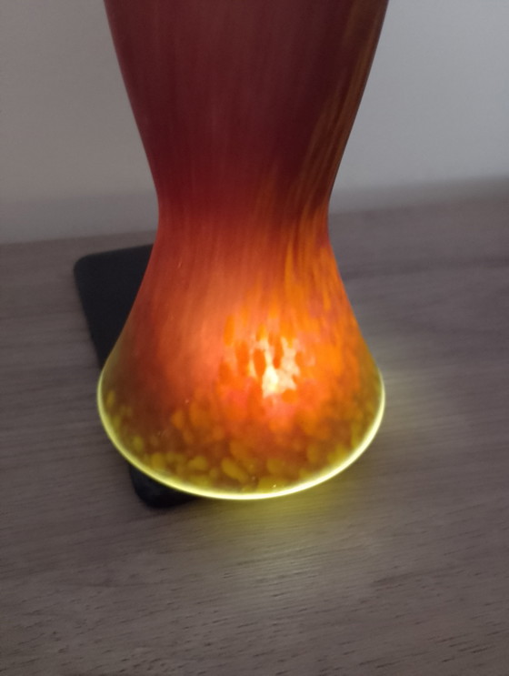 Image 1 of Antique Art Deco vase in multi-layered, marbled glass, Schneider style