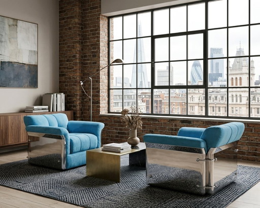 Vintage 1970s Saporiti Larissa Armchairs by Vittorio Introini