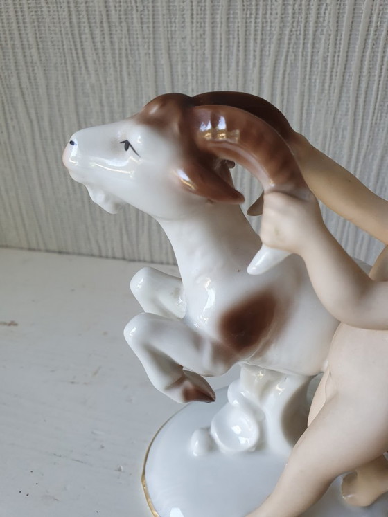 Image 1 of Gerold Porzellan Bavaria – ragazzo con ariete - 1937-1949 - condizioni perfette