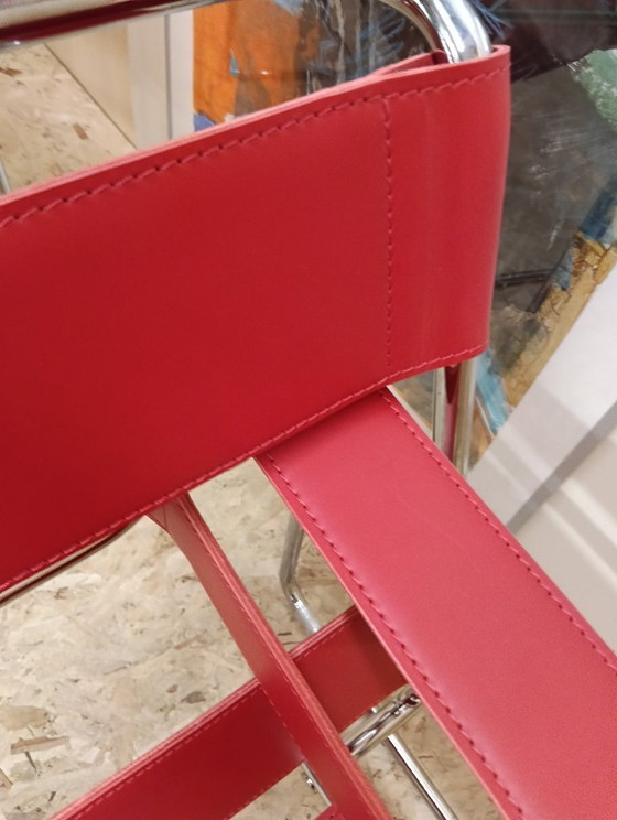 Image 1 of KNOLL Studio Set van 2 WASSILY B3 fauteuils (NIEUW) in rood leer