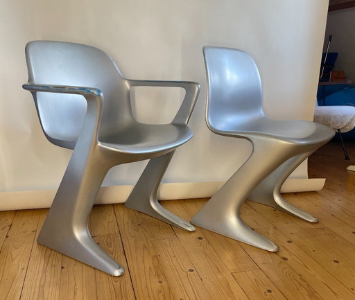 7x Ernst Moeckl Kangaroo Z Chairs voor Horn Germany 1968