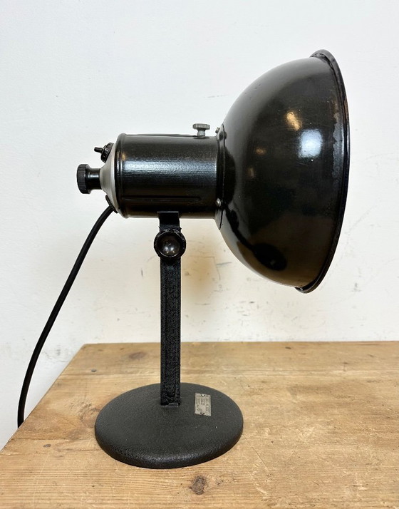 Image 1 of Vintage Black Enamel Table Photo Lamp, 1950s