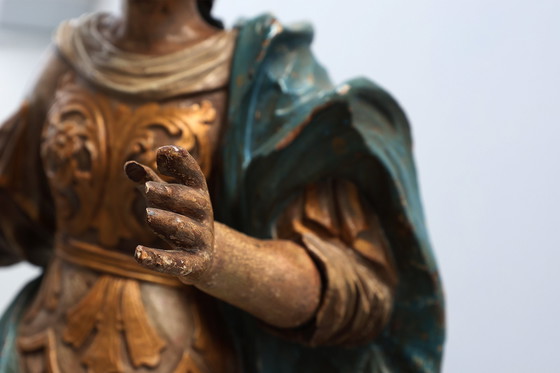 Image 1 of Statua religiosa francese del XVIII secolo raffigurante la Vergine Maria su una nuvola