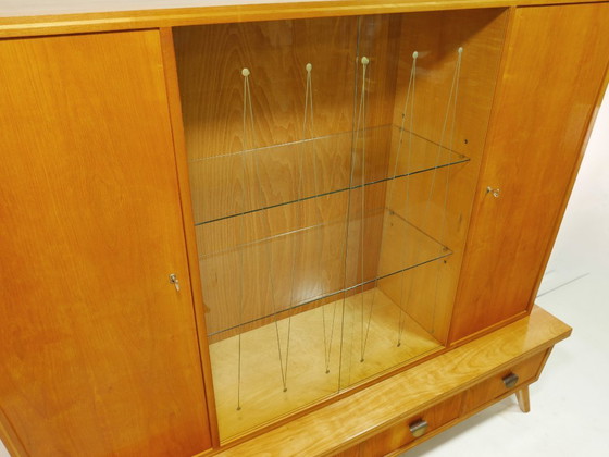 Mobile da soggiorno vintage, anni '60, vetrina di metà secolo, Germania – Credenze alte, Glass, Wood (photo 5 of 17)