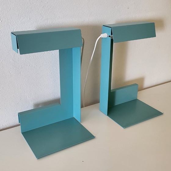 2000s Left or Right Tafel- of Wandlamp van Appelius/Slawinski, turquoise/lichtblauw – Konstatin Slawinski (photo 6 of 8)