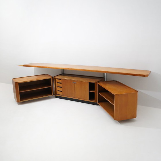 “MG14” sideboard by Osvaldo Borsani for Tecno, 1960s, Wood, Metal, Brown, Vintage (photo 8 of 15)