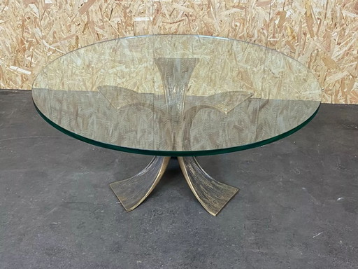 60s 70s Coffee Table Table basse Luciano Frigerio Brutalist Bronze Table en verre 60s