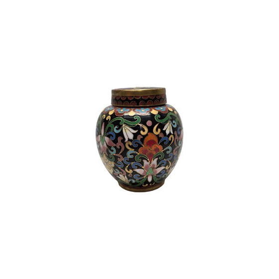 Image 1 of Vintage Chinese cloisonne ginger jar, 1970s