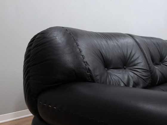 Image 1 of Canapé Sapporo 3 places en cuir noir de Mobil Girgi, années 1970