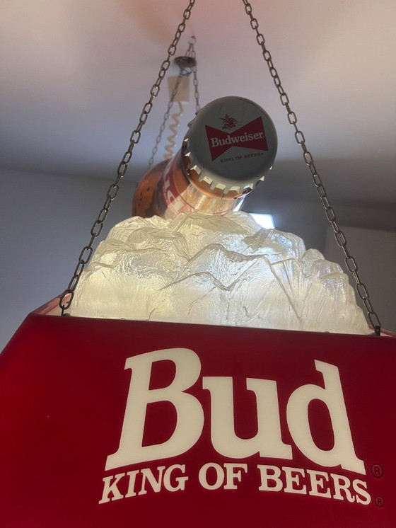 Image 1 of Lampada a sospensione Budweiser – iconica lampada a sospensione vintage xxl da bar e piscina in 3D