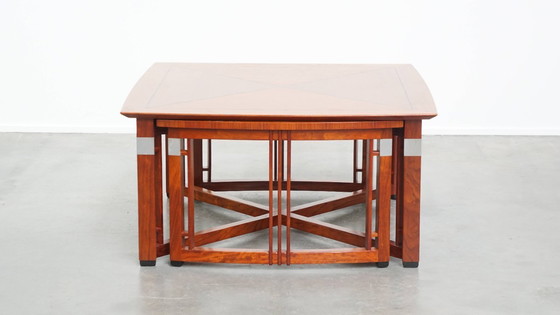 Image 1 of Gut erhaltener Art Deco Schuitema Design Couchtisch mit ausziehbaren Teilen aus der Decoforma Serie