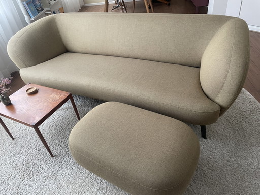 Leolux Flint designbank + hocker | Kvadrat Re-wool | set | aankoopbon