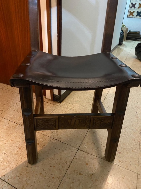 Image 1 of 12 Castilian chairs made of wood and leather
