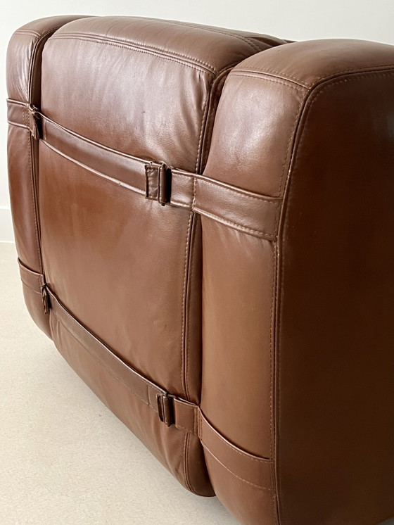 Image 1 of Poltrona prototipo in similpelle marrone di Michel Ducaroy, Francia, anni '70