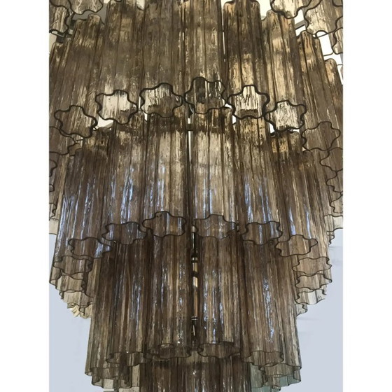 Image 1 of Lámpara de techo con baúles de cristal de Murano ahumado hechos a mano