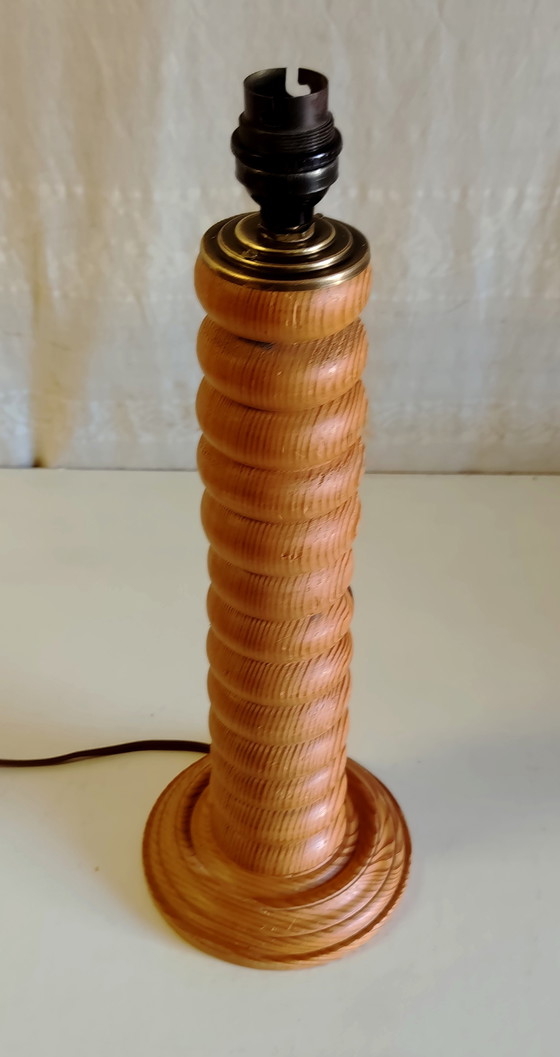 Pied de Lampe à Poser en Bois Massif Style Scandinave - Mid. XXeme – Wood (photo 5 of 8)