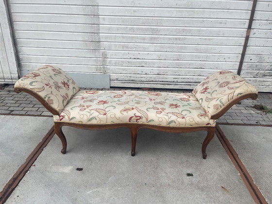 Sofá cama/canapé italiano de mediados de siglo de la década de 1950 – Camas de día, Textile, Wood (photo 3 of 10)