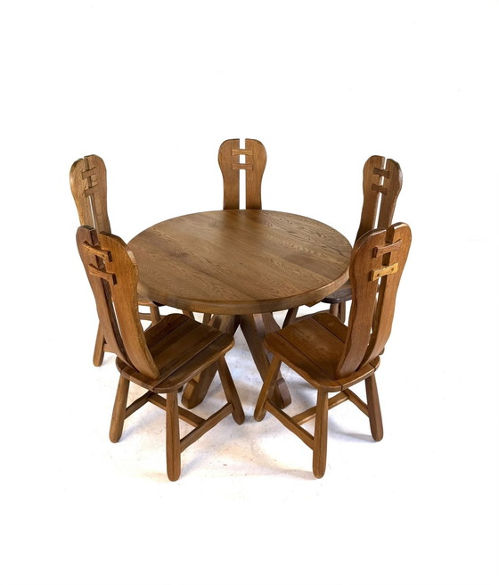 Image 1 of Brutalist dining set, De Puydt, Belgium ‘70