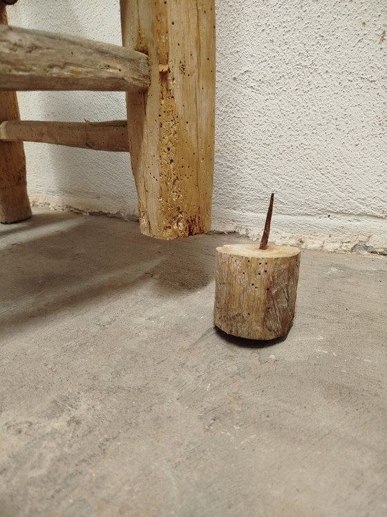 Sedia/Chauffeuse antica per caminetto (1875-1880 circa) – Arte popolare primitiva / Wabi-Sabi (photo 15 of 17)