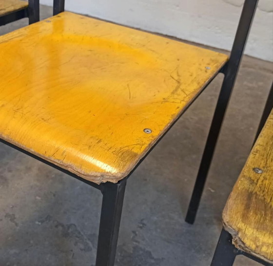 4 x sedie industriali vintage – Sedie da pranzo, Metallo, Legno (photo 14 of 15)