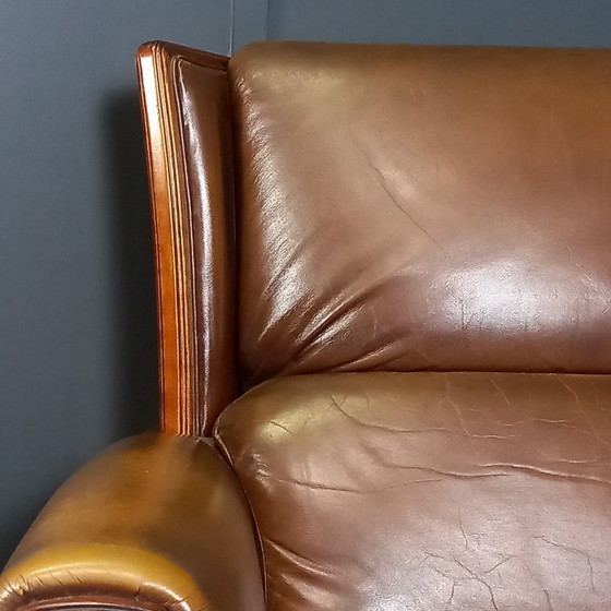 Image 1 of Elegant Art Deco Armchair in Sheepskin - Timeless and Luxurious Seating Comfort