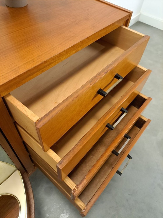 Image 1 of Aparador enchapado con barra giratoria y cajones, mueble bar