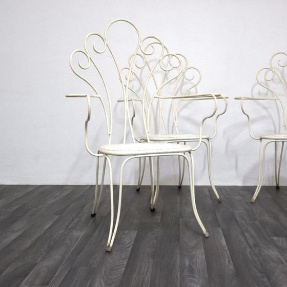 Image 1 of Lio Carminati tuinstoelen, 4 stuks, jaren 50 design, moderne antiek