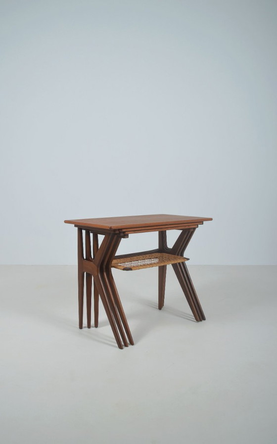 Image 1 of Deense nesttafels ontworpen door Johannes Andersen voor Silkeborg, jaren '60
