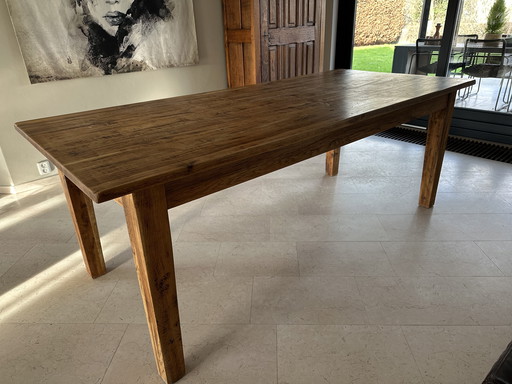 Eettafel eikenhout, 210x100 cm, 6-8 persoons