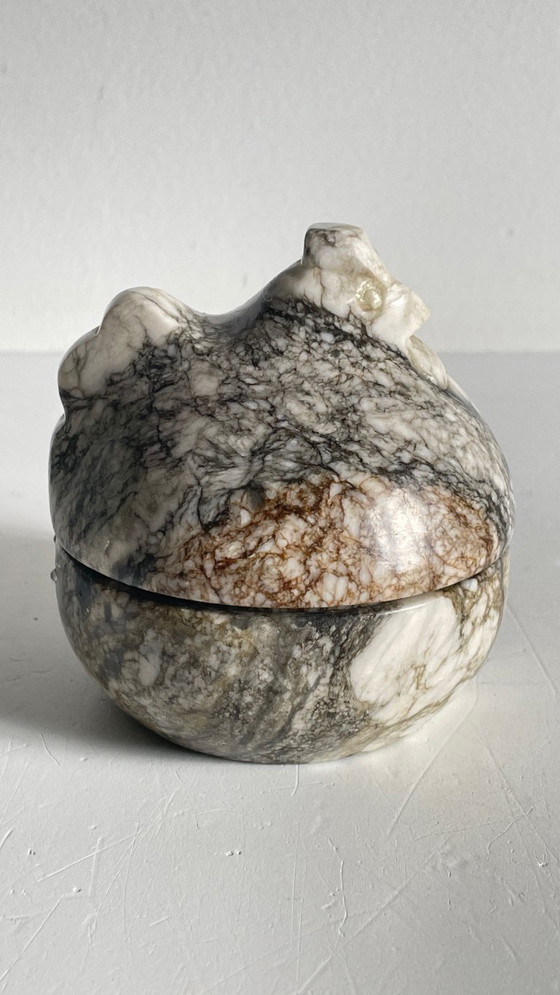 Image 1 of Vintage Marble Hen with Eggs Sculpture