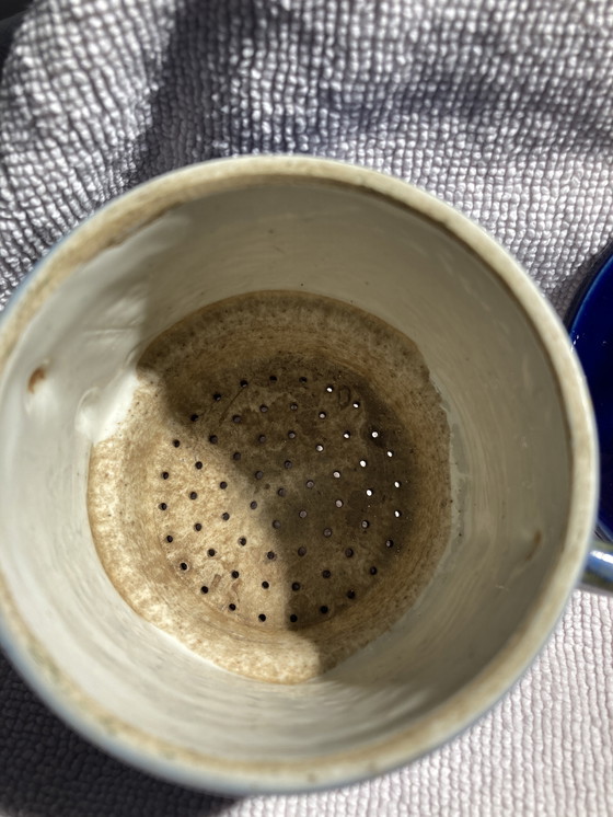 Image 1 of Vintage tweedelige theepot van steengoed van Alphonse Mouton