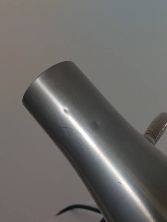 Image 1 of Lampada da tavolo vintage Hillebrand di metà secolo, lampada da scrivania a collo di cigno, finitura arricciata, anni '60