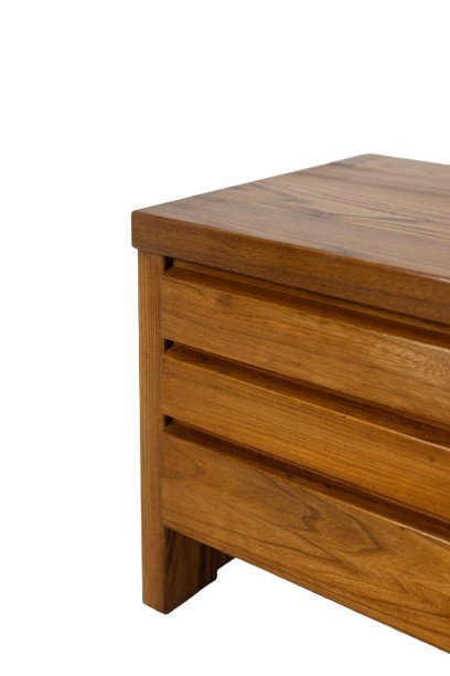 Image 1 of Pierre Chapo. Commode basse en orme blond. Circa 1970.