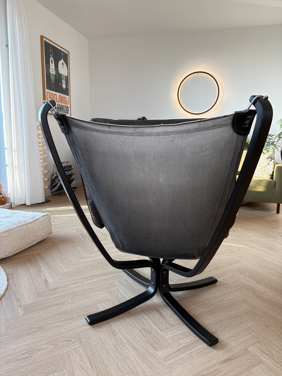 Image 1 of Black Vatne Møbler Falcon chair by Sigurd Ressell, high model