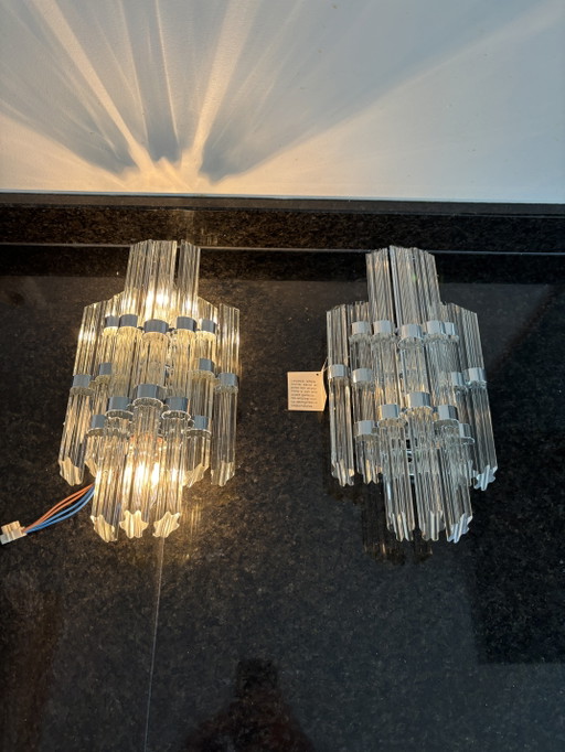 Vintage Set Design Wall lights Quadriedri Triedri Handmade