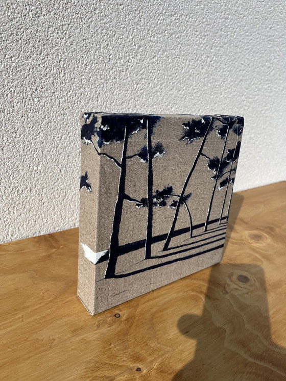 Image 1 of Acrylique sur châssis en lin naturel 3D. 
Format 20x20cm. 